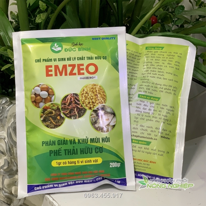 Dùng EMZEO để phân giải các chất thải nông nghiệp, phân gia súc,... thành các chất dinh dưỡng bón cây