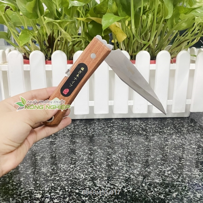 Cán dao được làm bằng gỗ chắc chắn